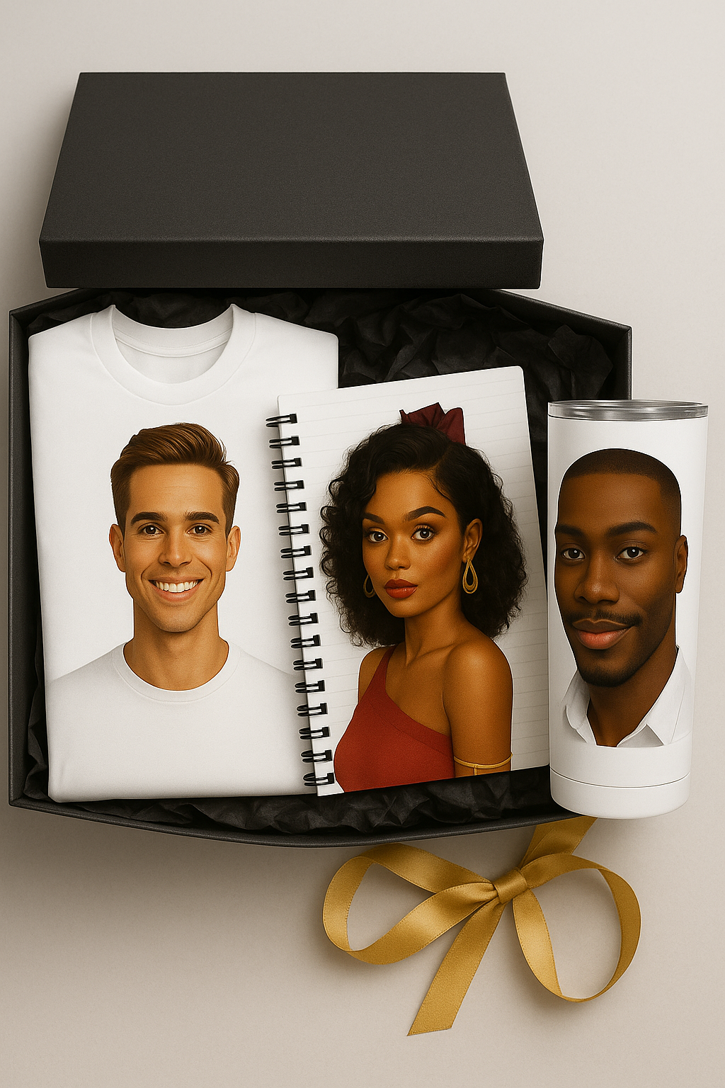 Personalised Sublimation Tumbler, Notebook & T-shirt Set | Gift Bundle