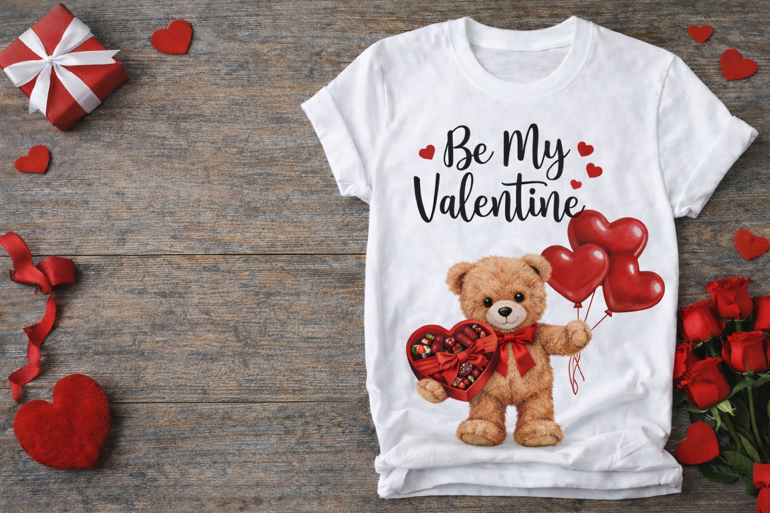 Be My Valentine Teddy Bear T-shirt|Cute Valentine’s Day gift T-shirt