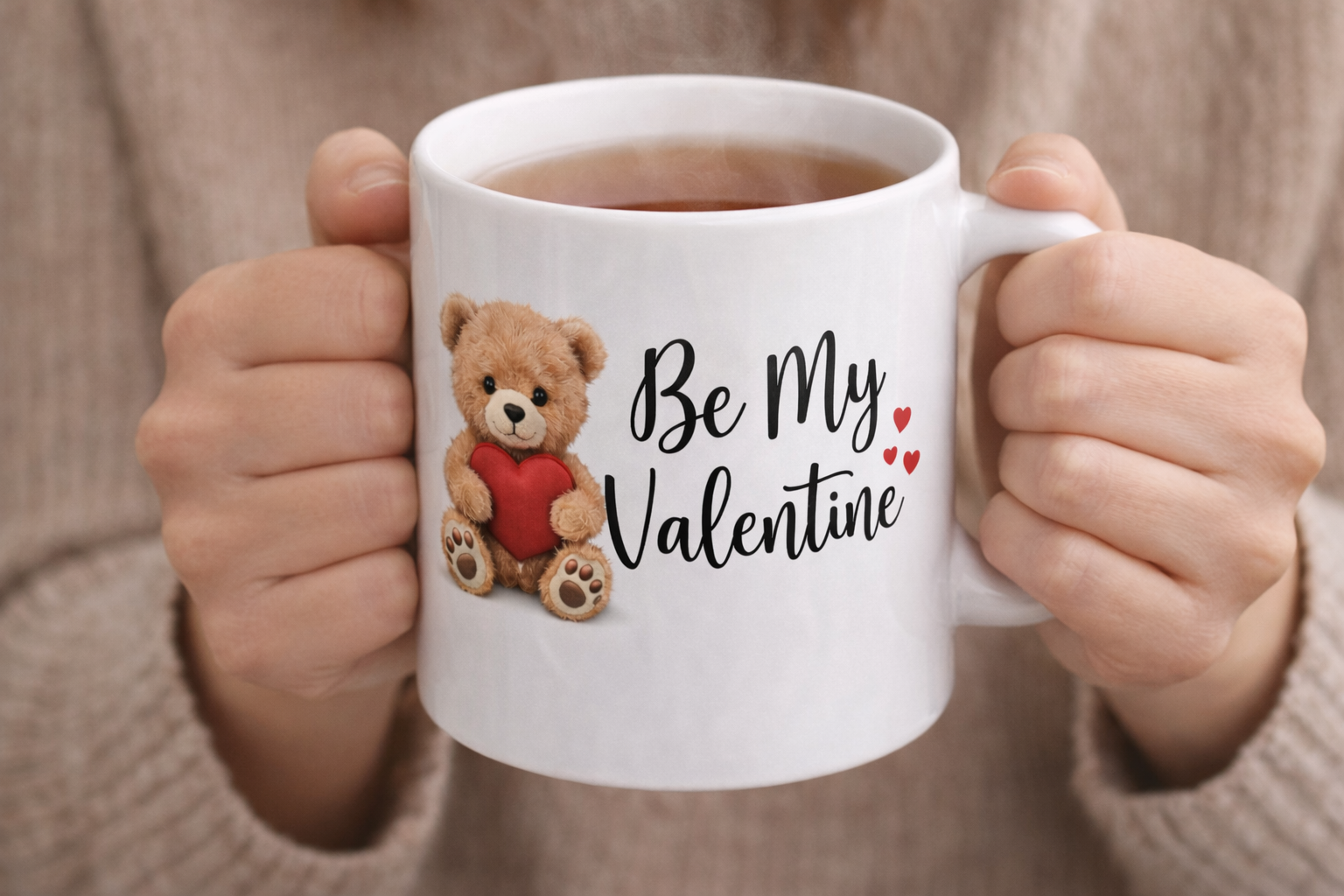 Be My Valentine Teddy Bear Mug | Cute Valentine’s Day Gift